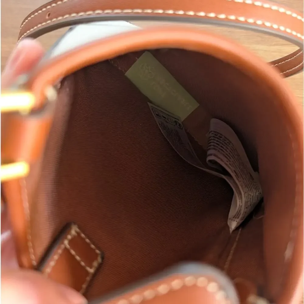 Mango MNG Canvas Phone Case with a Long Strap Shoulder Small Bag Medium Brown - Picture 4 of 7